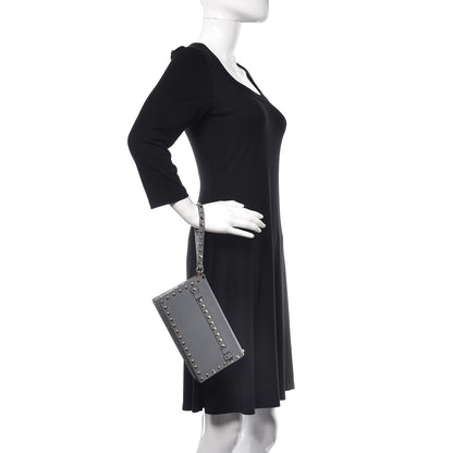 Valentino Garavani Nappa Small Rockstud Wristlet Clutch Light Stone 2 of 8