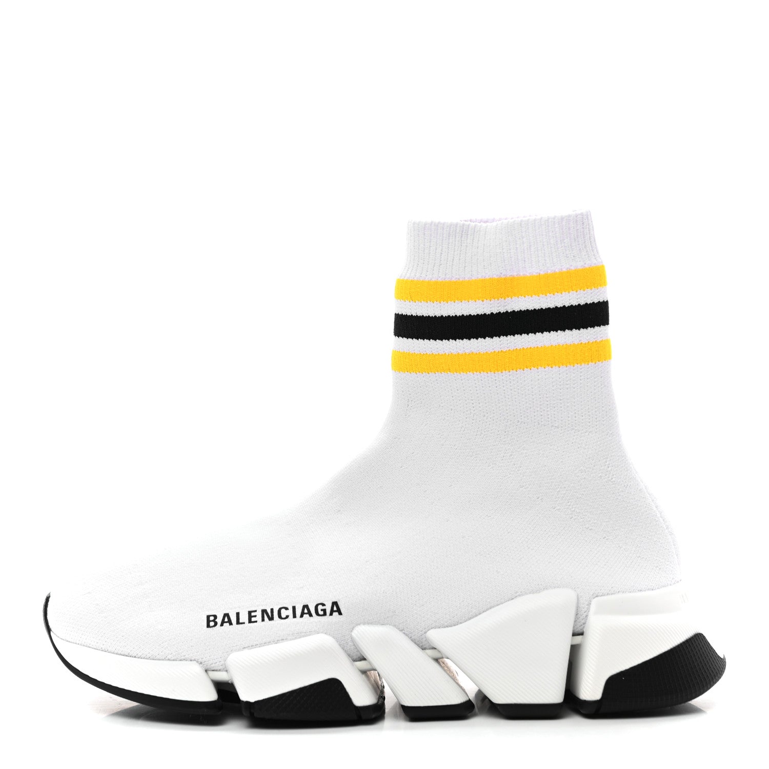 Balenciaga Technical 3D Recycled Knit Striped Womens Speed 2.0 Sneakers 35 White Multicolor 1 of 8