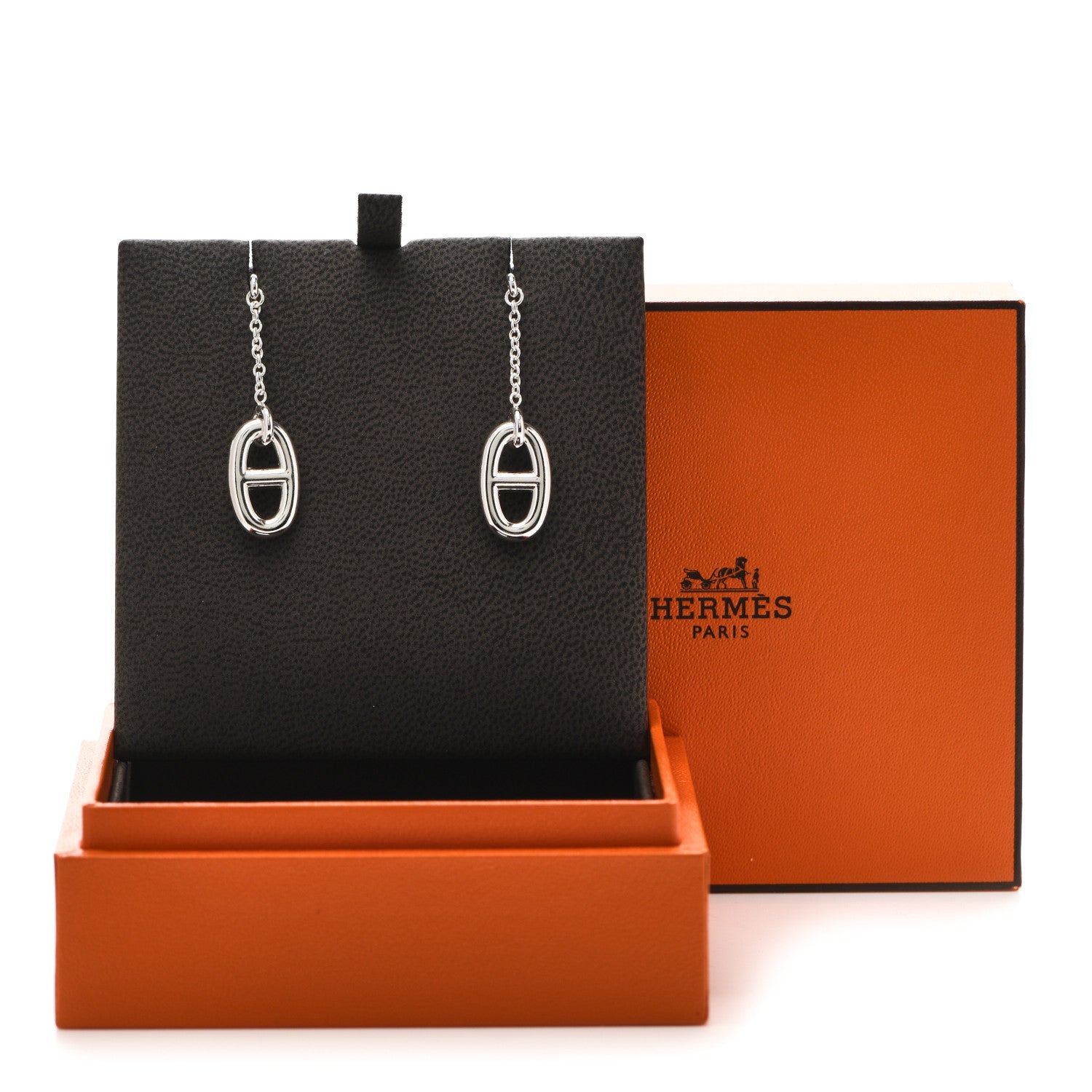 Hermes Sterling Silver Farandole Drop Earrings 5 of 5