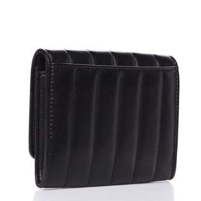Saint Laurent Lambskin Matelasse Monogram Vicky Tri-Fold Wallet Black 3 of 7