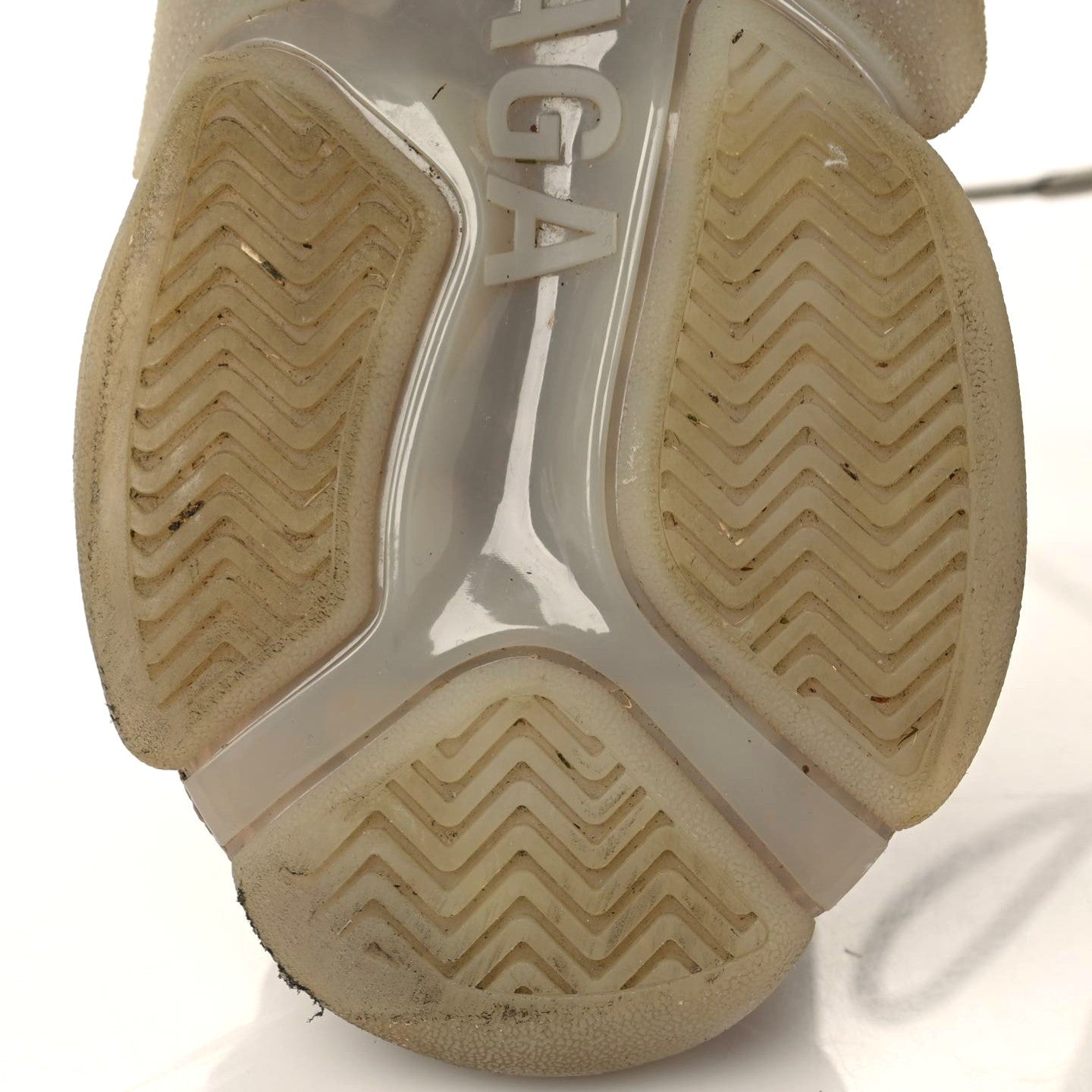 Balenciaga Fabric Mesh Clear Sole Womens Triple S Sneakers 39 Beige 14 of 14