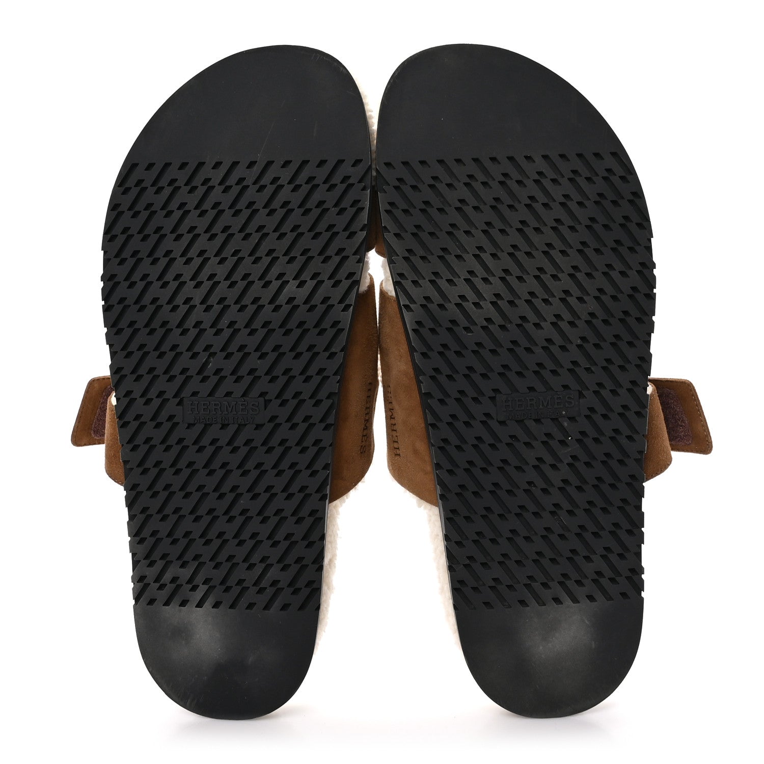 Hermes Suede Goatskin Woolskin Mens Chypre Sandals 43 Naturel Ecru 5 of 7