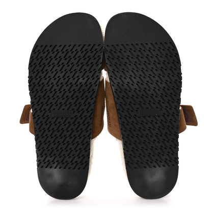 Hermes Suede Goatskin Woolskin Mens Chypre Sandals 43 Naturel Ecru 5 of 7
