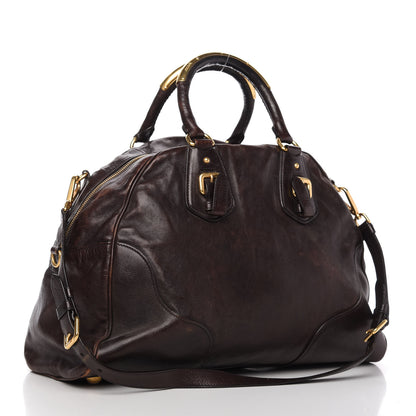 Prada Glace Calf Large Dome Satchel Moro 3 of 14