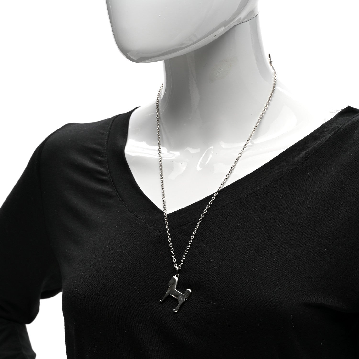 Hermes Palladium Panache Pendant Necklace 2 of 8