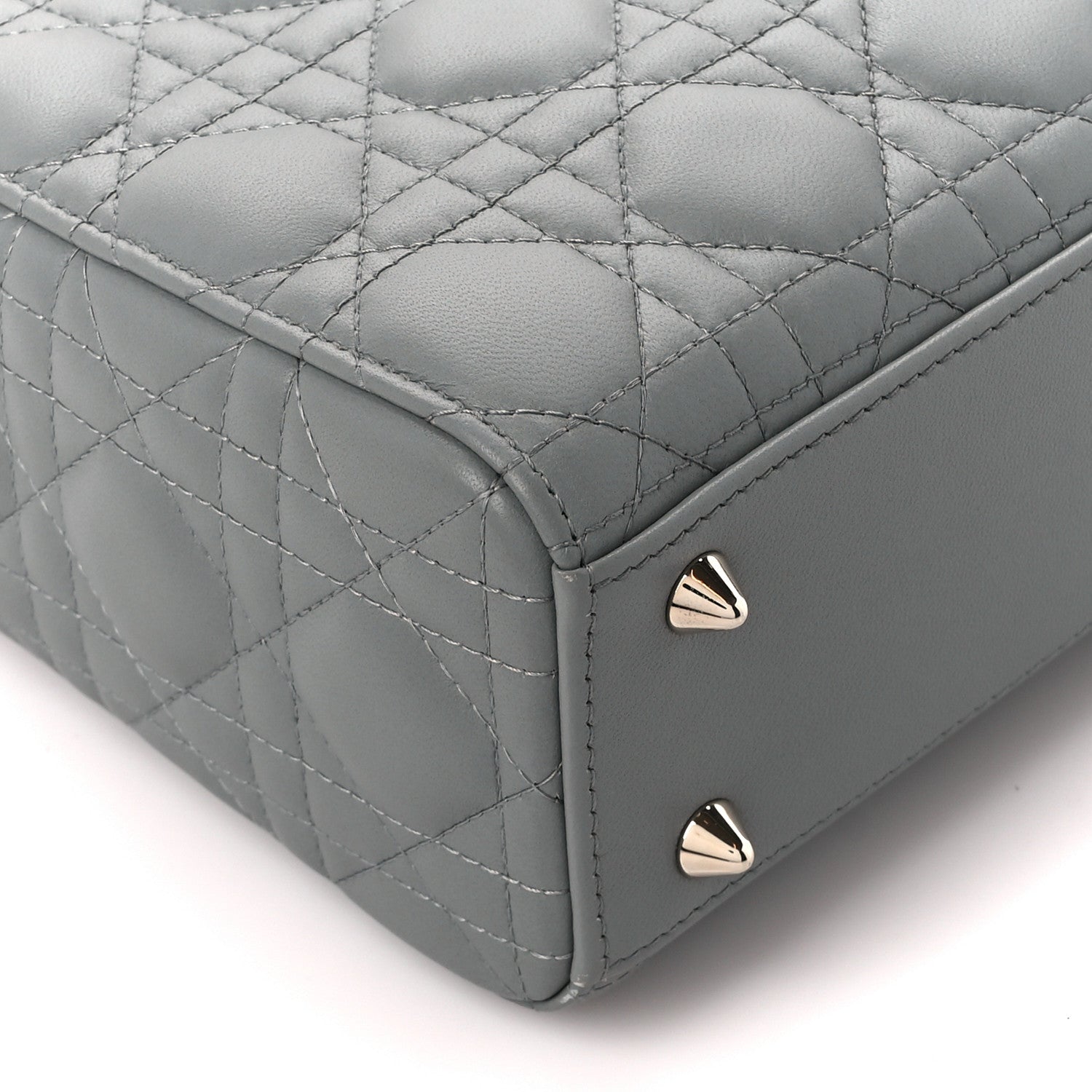 Christian Dior Lambskin Cannage Small My ABCDior Lady Dior Grey 9 of 11