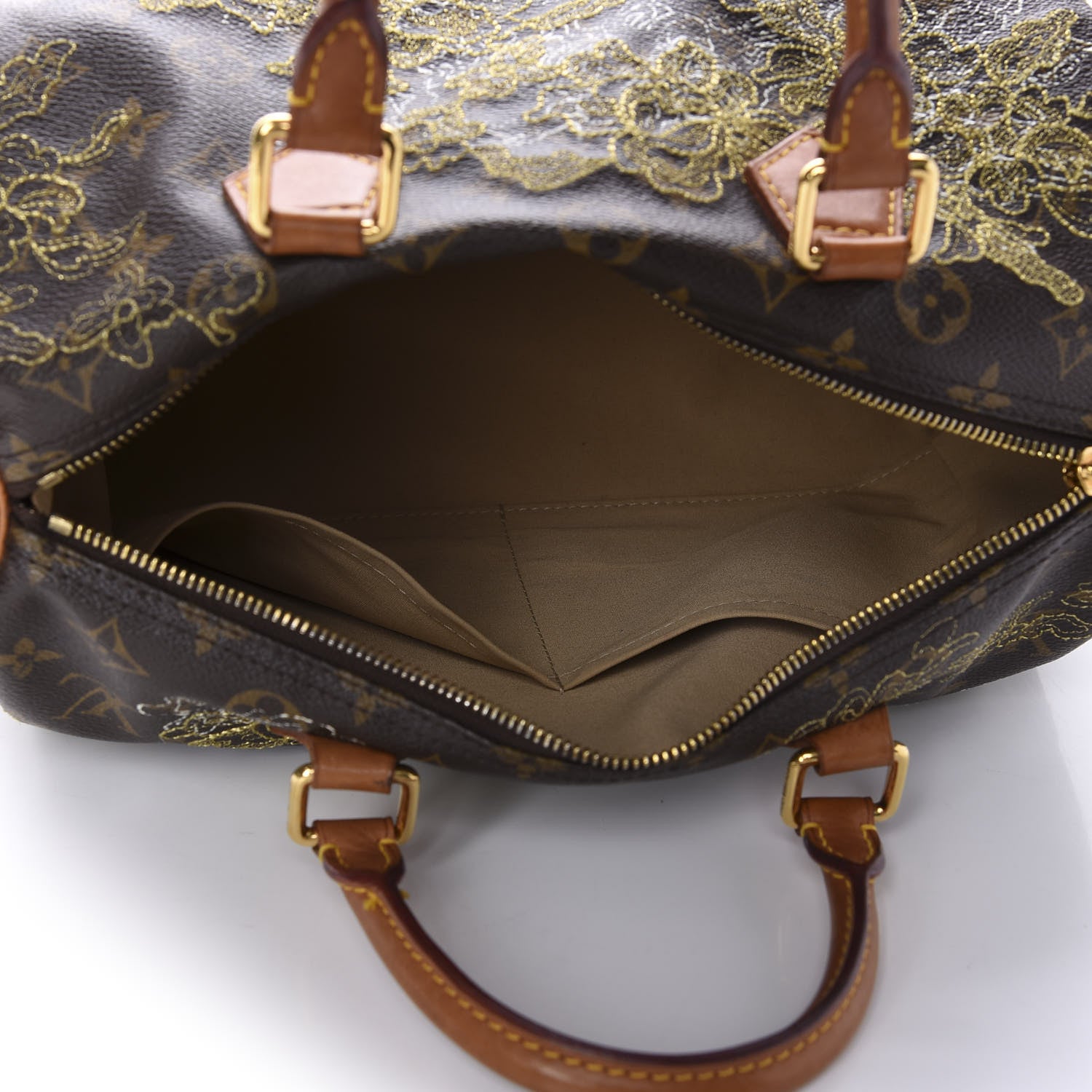 Louis Vuitton Monogram Dentelle Speedy 30 Gold 5 of 10