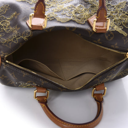 Louis Vuitton Monogram Dentelle Speedy 30 Gold 5 of 10