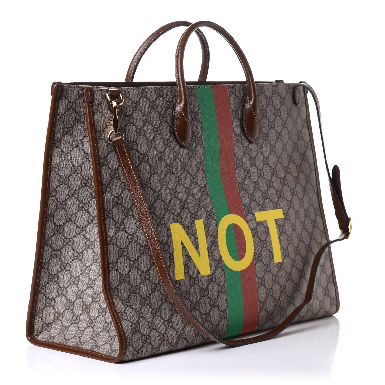 Gucci GG Supreme Monogram Fake/Not Large Retro Interlocking G Tote Bag Beige Brown Sugar 3 of 11