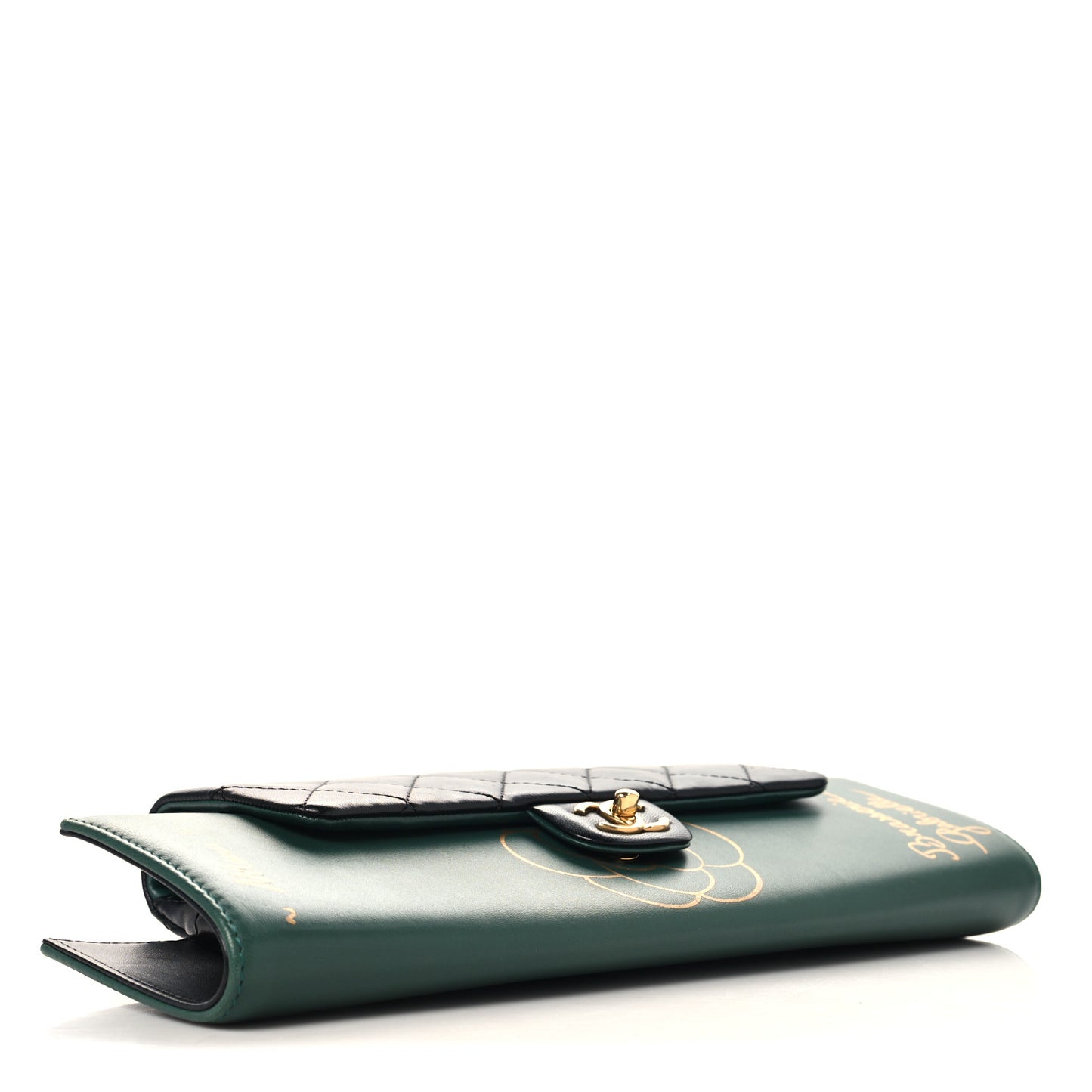 Calfskin Quilted Brasserie Gabrielle Menu CC Clutch Green