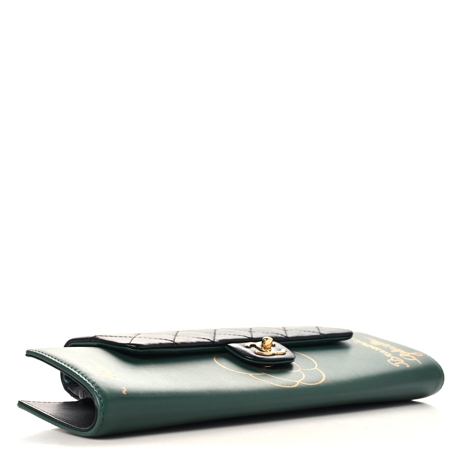 Chanel Calfskin Quilted Brasserie Gabrielle Menu CC Clutch Green 4 of 11