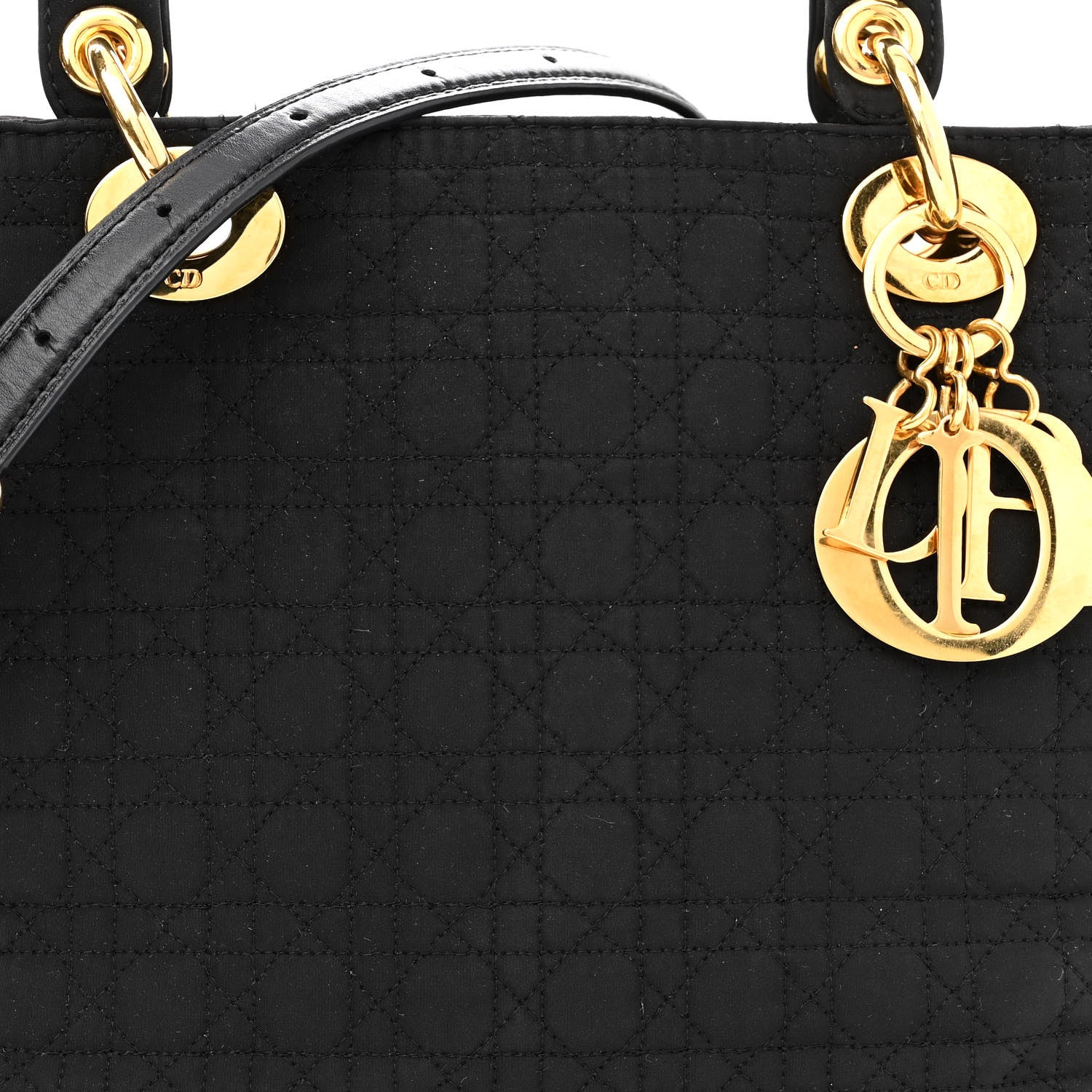 Christian Dior Nylon Cannage Medium Lady Dior Black 7 of 10