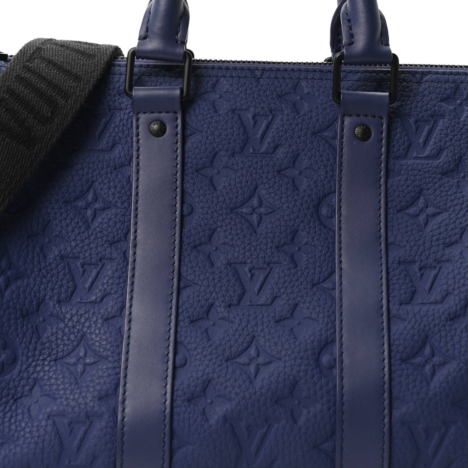 Louis Vuitton Monogram Taurillon Keepall Bandouliere 35 Blue 7 of 9