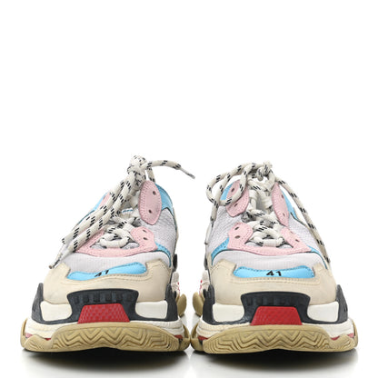 Balenciaga Fabric Mesh Womens Triple S Sneakers 41 White Blue Pink 2 of 7