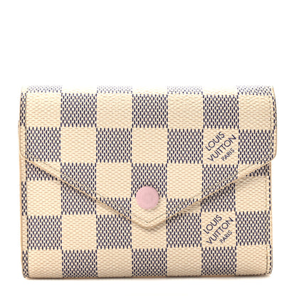 Louis Vuitton Damier Azur Victorine Wallet Rose Ballerine 1 of 9