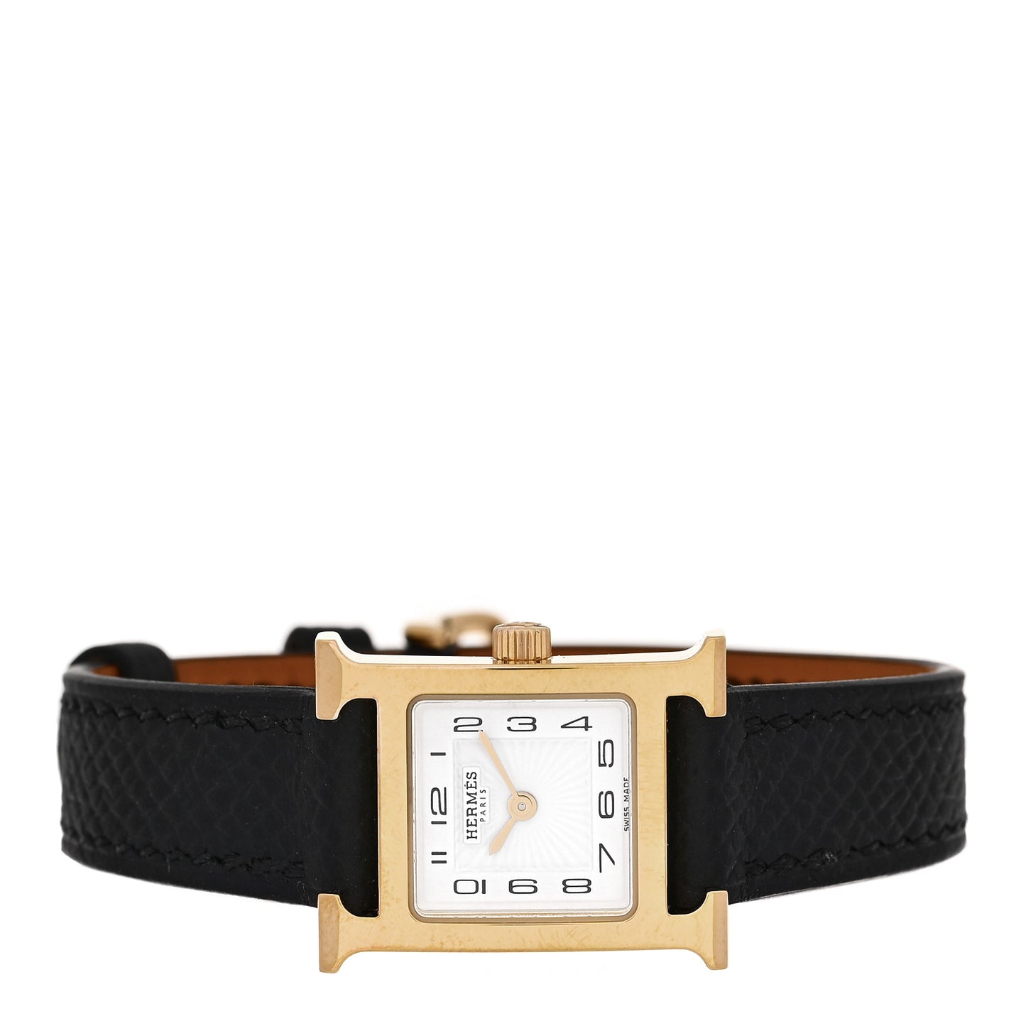 Stainless Steel Epsom 17.2mm Heure H Hour Quartz Watch Noir