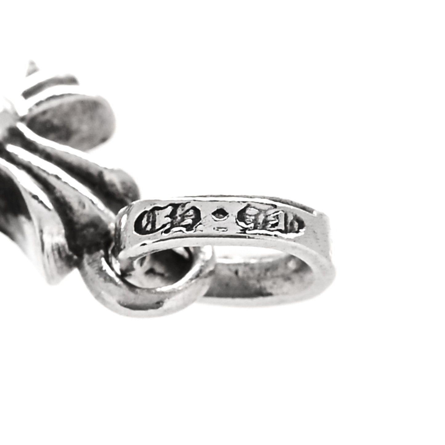 Sterling Silver Diamond Baby Fat Cross Pave Pendant