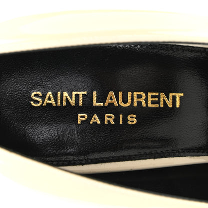 Saint Laurent Patent Calfskin Teddy High Vamp 105 Pumps 38 Porcellana 7 of 8