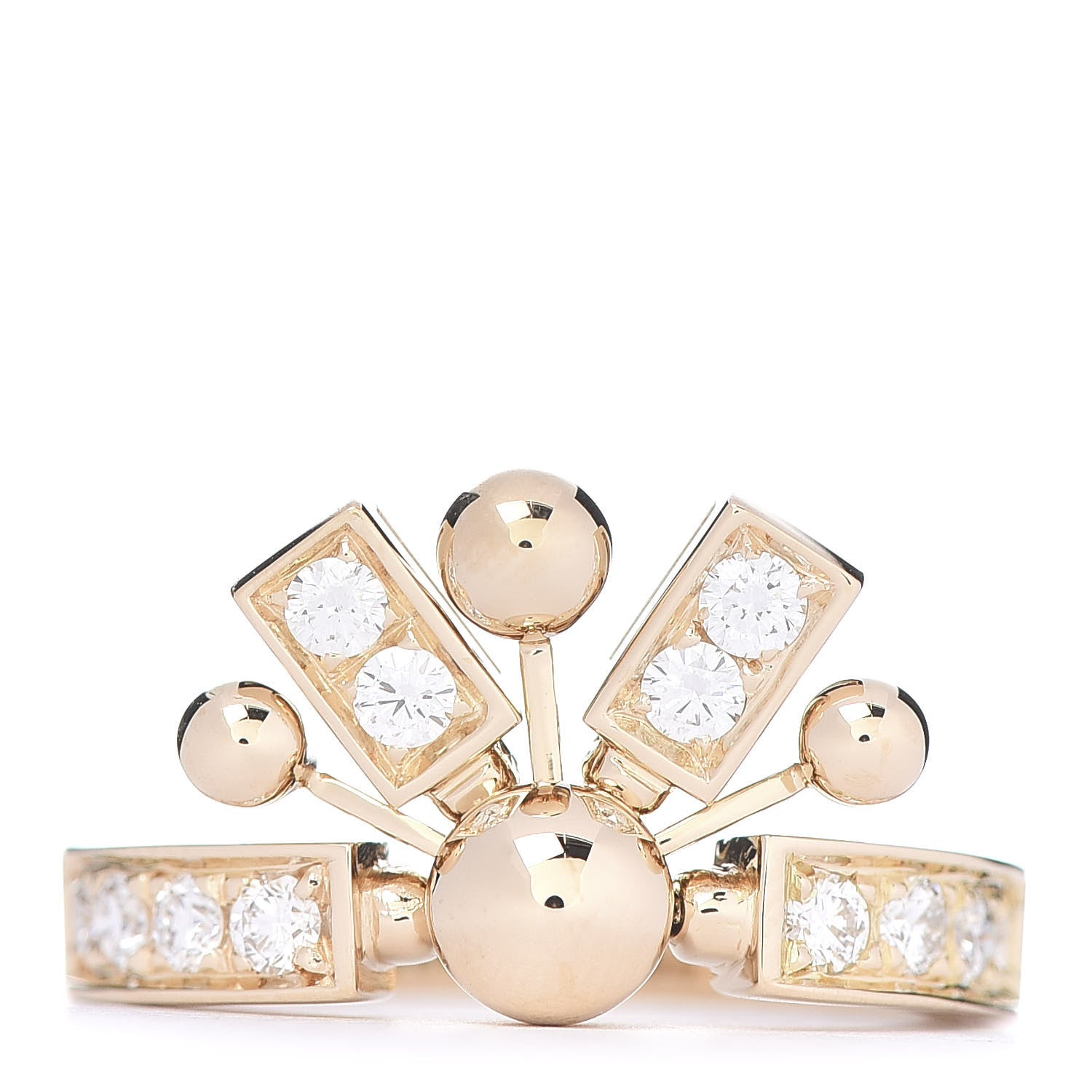 Bulgari 18K Yellow Gold Diamond Astrale Fireworks Ring 53 6.25 1 of 6