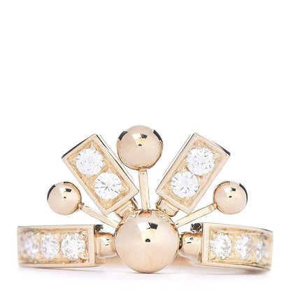 Bulgari 18K Yellow Gold Diamond Astrale Fireworks Ring 53 6.25 1 of 6