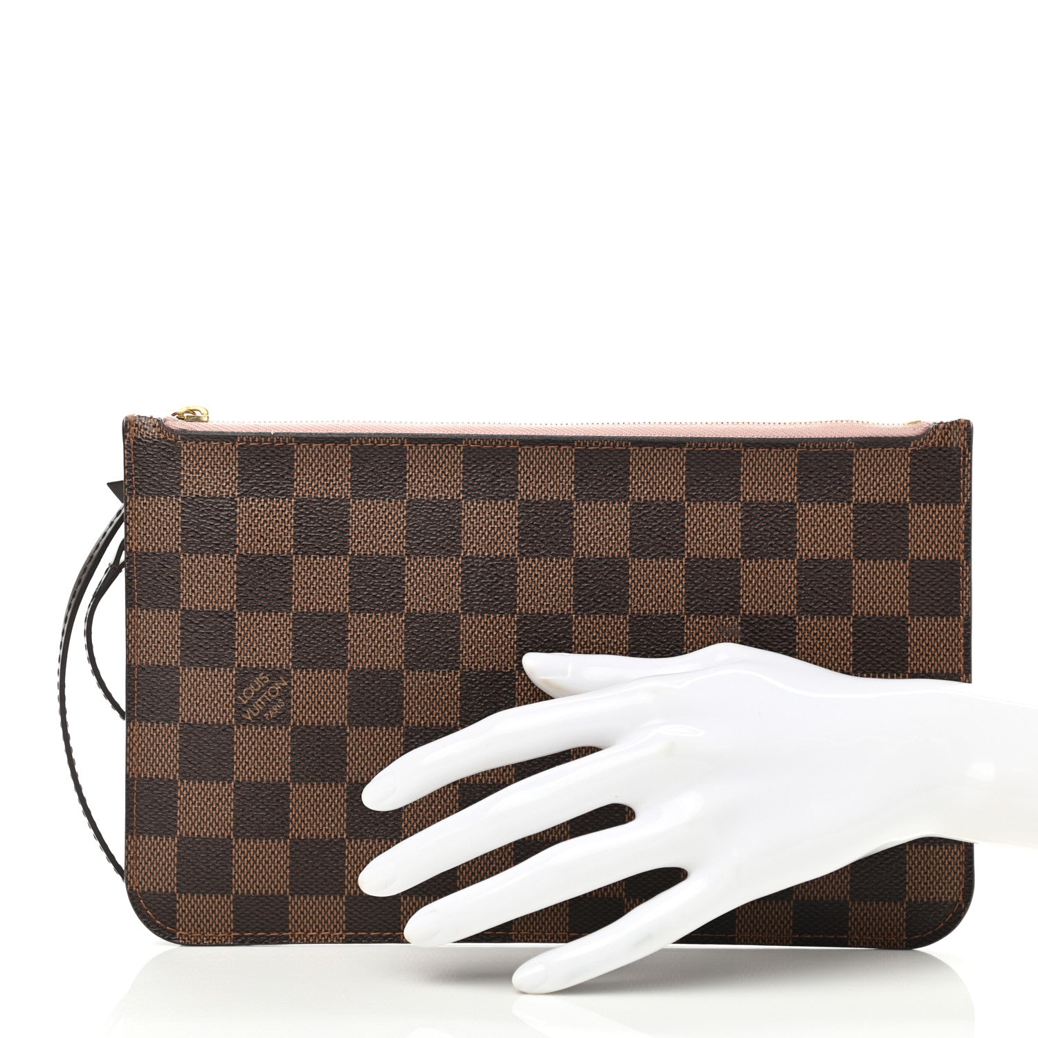 Louis Vuitton Damier Ebene Neverfull MM GM Pochette Rose Ballerine 2 of 11