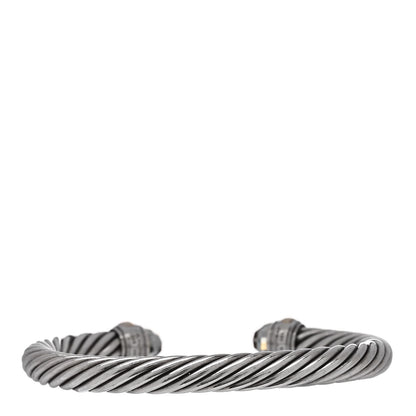David Yurman Sterling Silver 14K Yellow Gold Prasiolite 7mm Cable Classics Bracelet 2 of 3