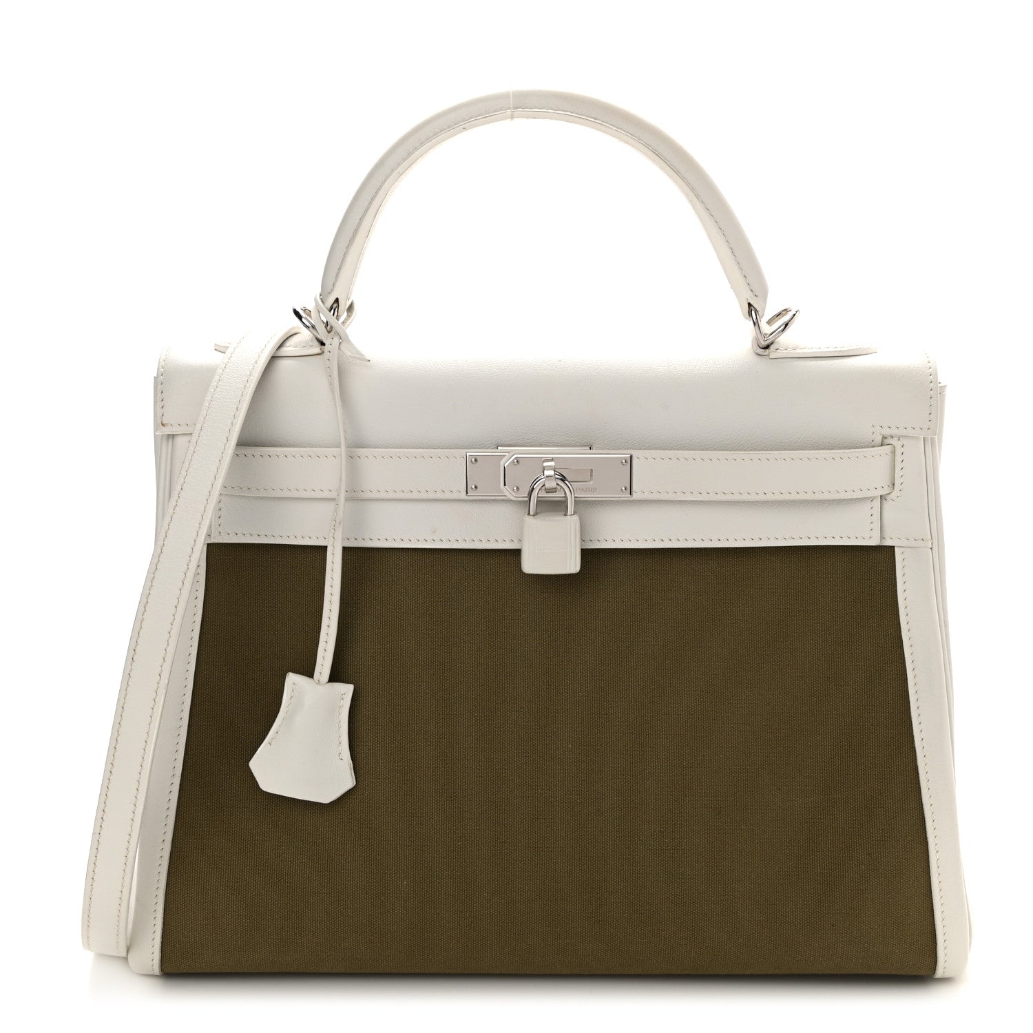 Hermes Toile Swift Kelly Retourne 32 White 1 of 12