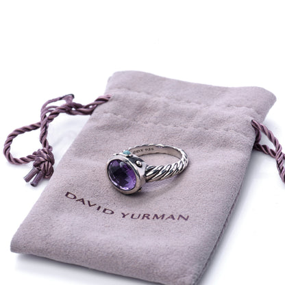 David Yurman Sterling Silver Amethyst Turquoise 11mm Renaissance Ring 57 8 6 of 6