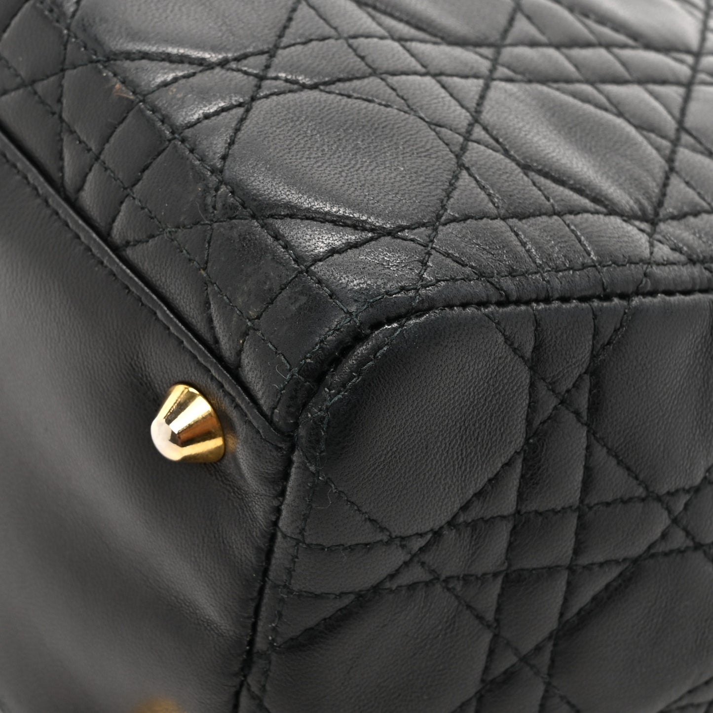 Lambskin Cannage Large Lady Dior Black
