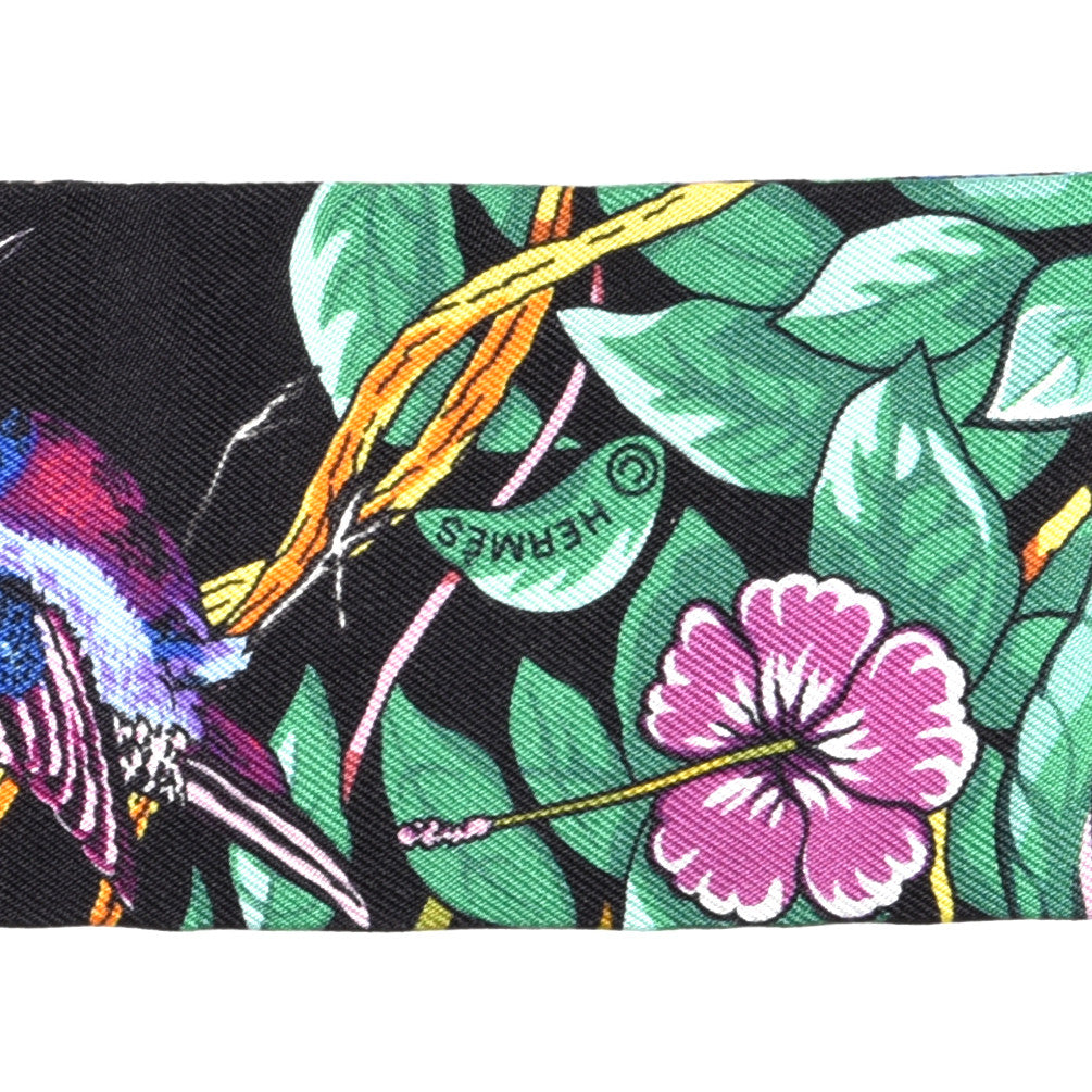 Hermes Silk Jungle Love Love Twilly Black Vert Rose Vif 3 of 4