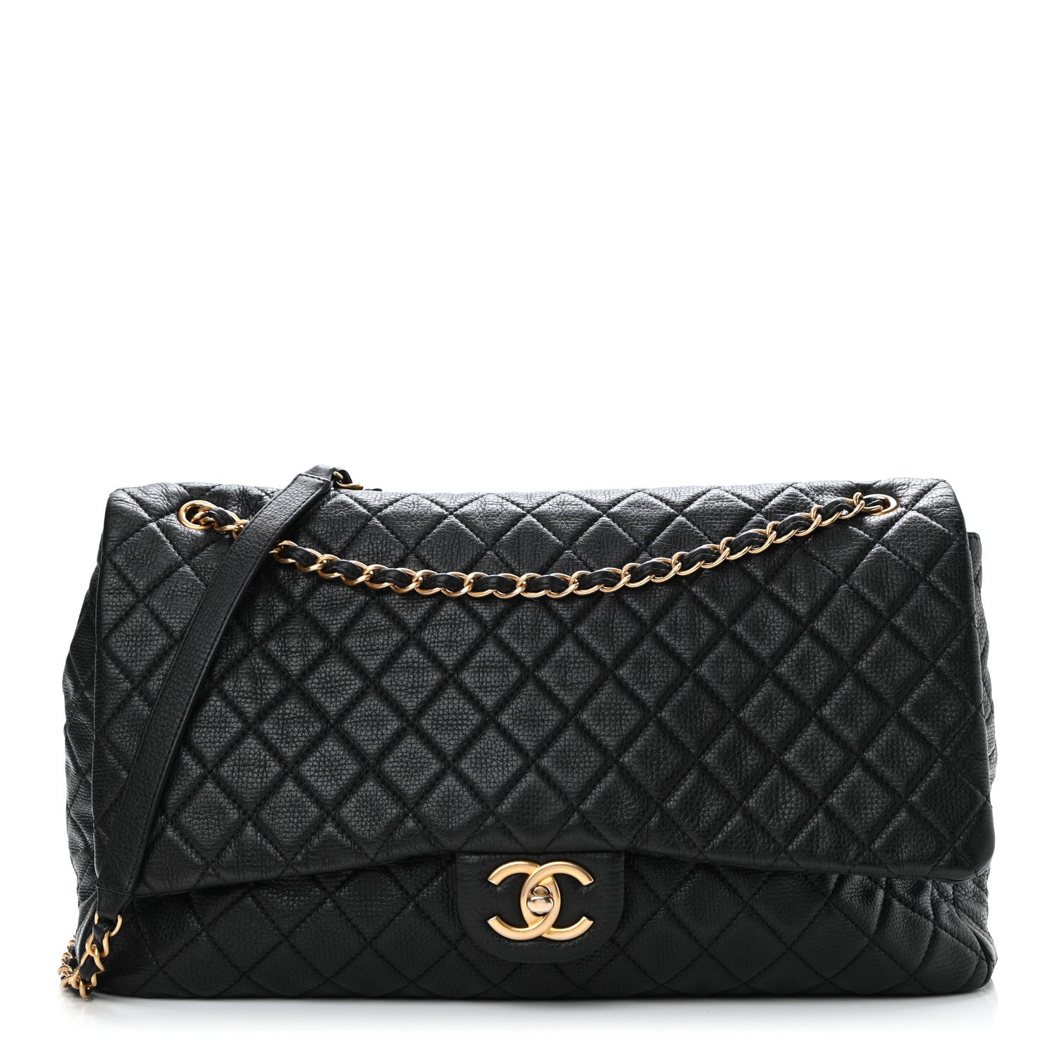 Chanel Calfskin Quilted XXL Travel Flap Bag Black 1 of 16