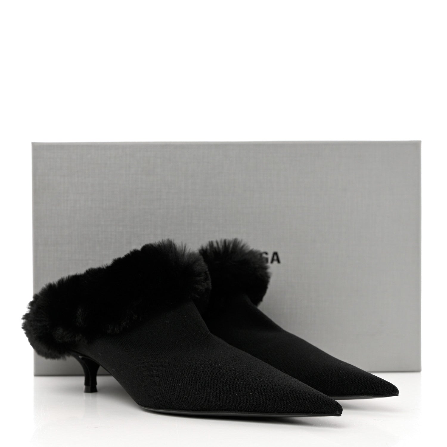 靴 Balenciaga knife mule satin Black 37 Square Knife BB slingback mules in black - Balenciaga | Mytheresa