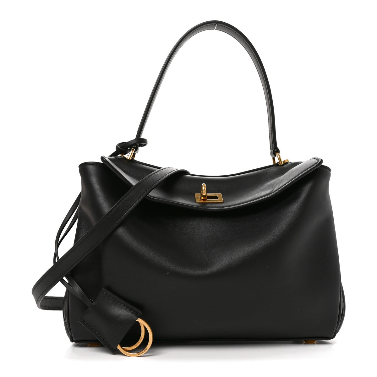 Balenciaga Natural Smooth Calfskin Medium Rodeo Top Handle Handbag Black 1 of 10