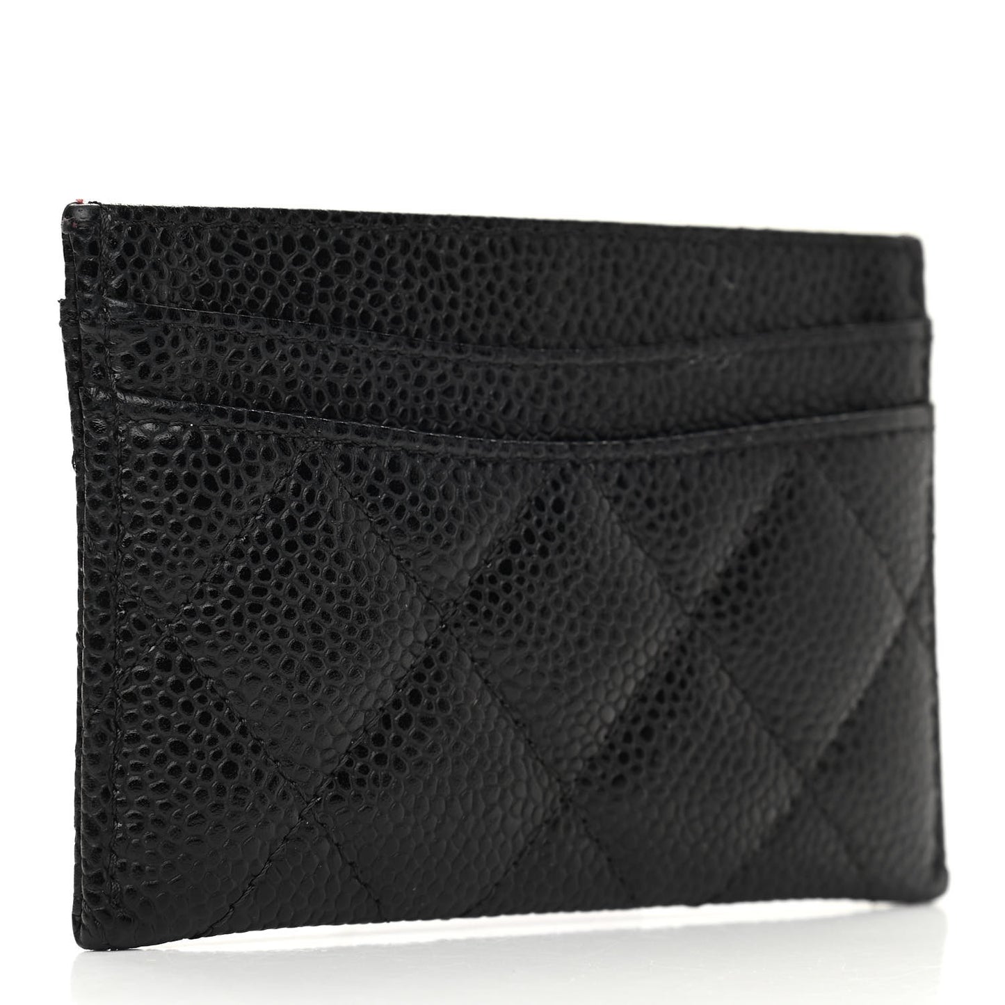 Caviar Quilted Card Holder Black