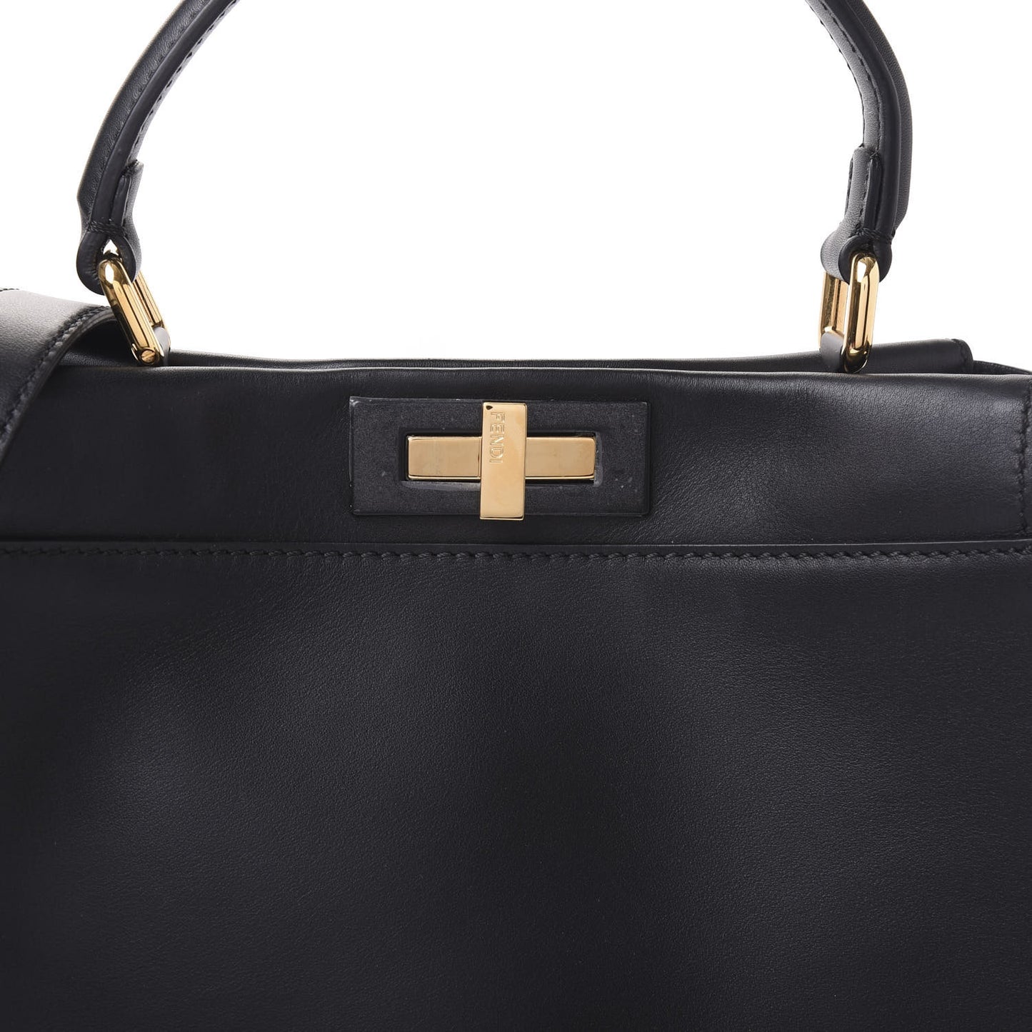 Vitello Seta Shiny Nappa Medium Peekaboo Iconic Satchel Black