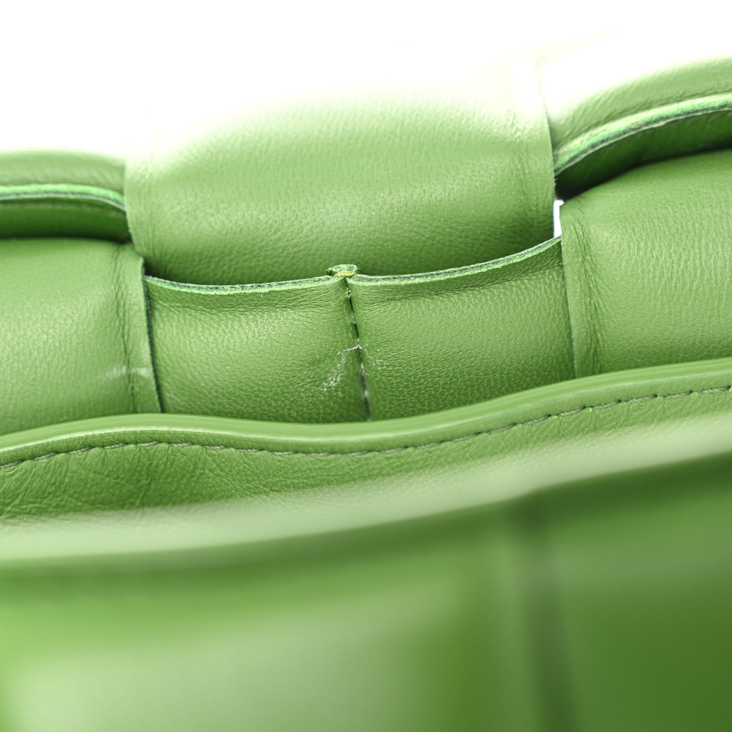 Nappa Maxi Intreccio Padded Cassette Crossbody Bag Avocado