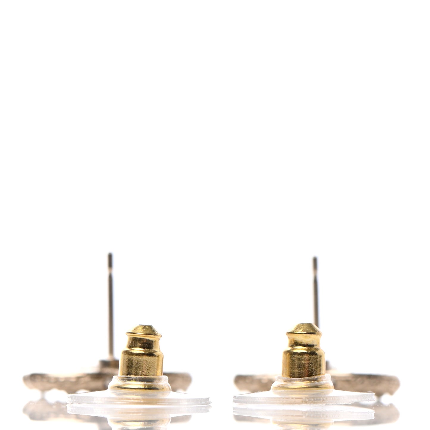 Pearl Crystal CC Earrings Light Gold
