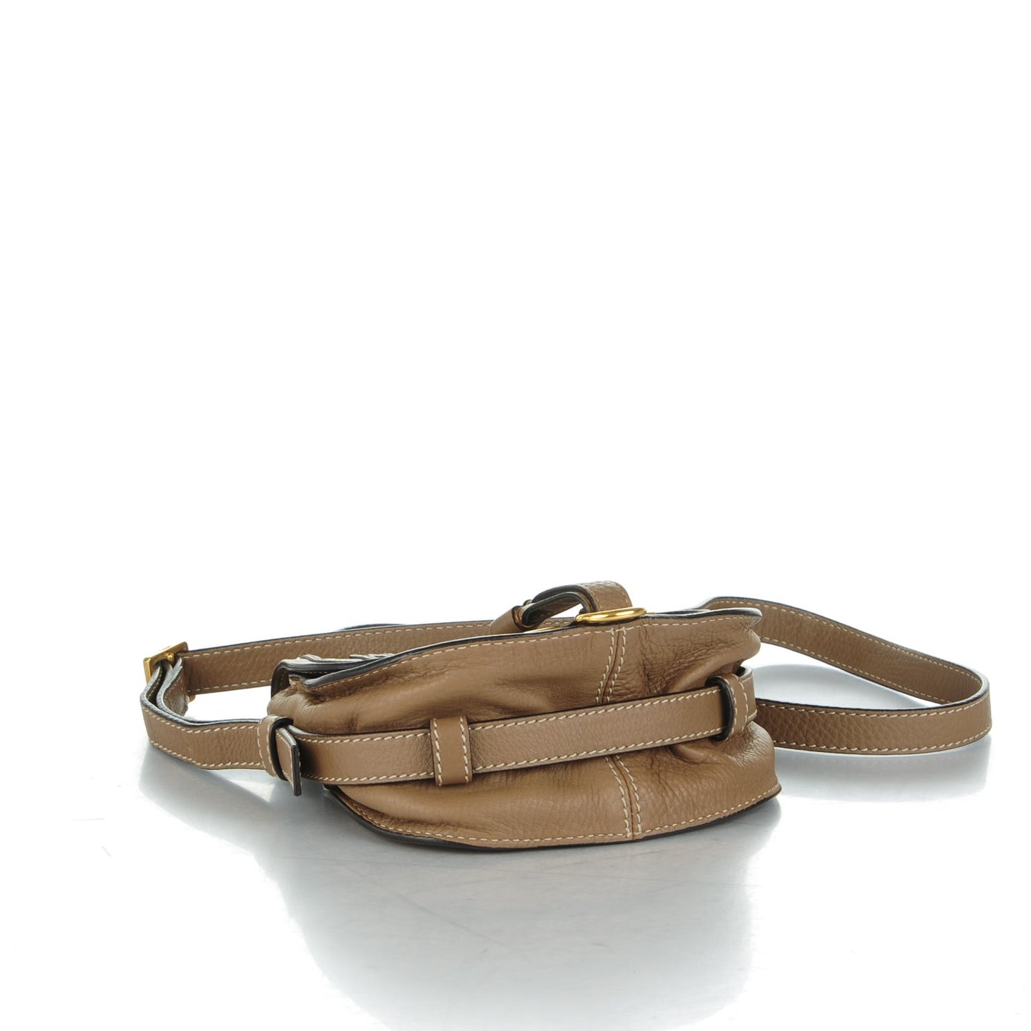 Calfskin Mini Marcie Round Crossbody Bag Nut