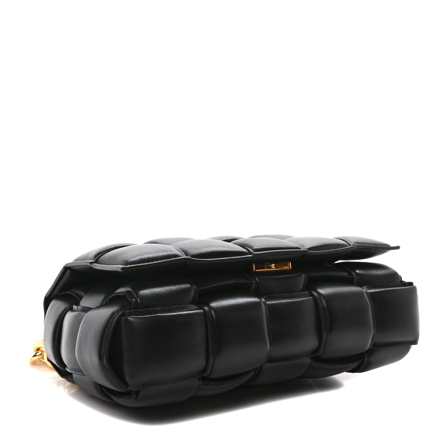 Bottega Veneta Lambskin Maxi Intreccio Padded Chain Cassette Crossbody Bag Black 4 of 9