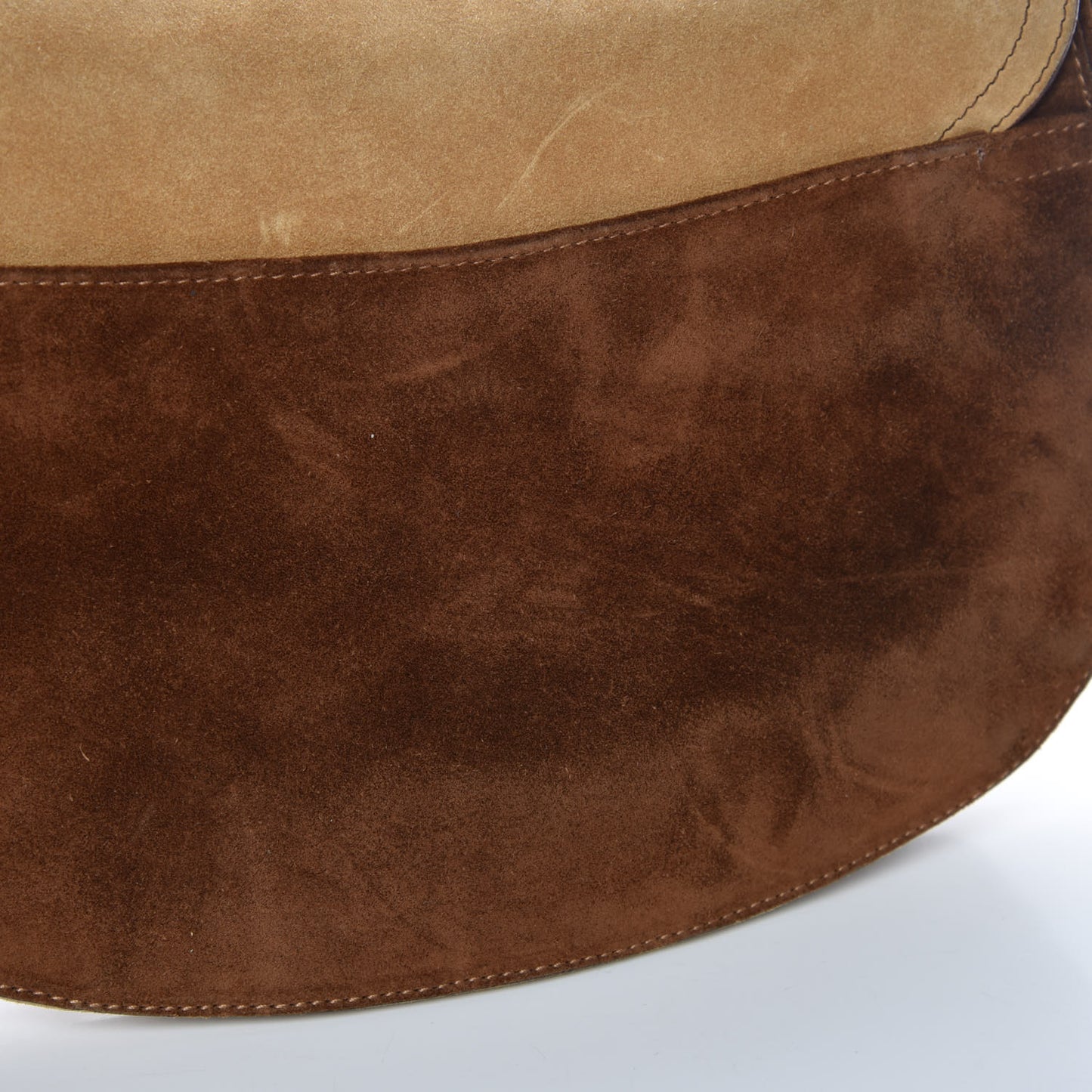 Suede Pony Hair Saddle Bag Brown