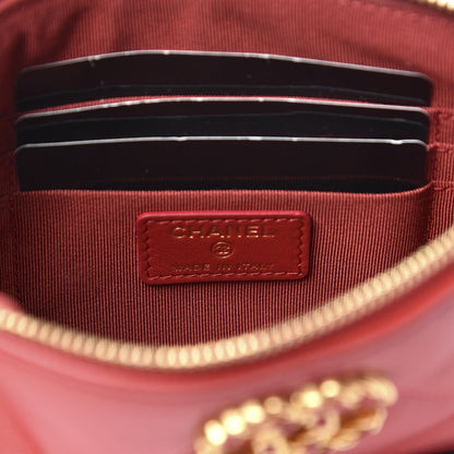 Chanel Shiny Goatskin Quilted Small 19 Pouch Red 6 of 12
