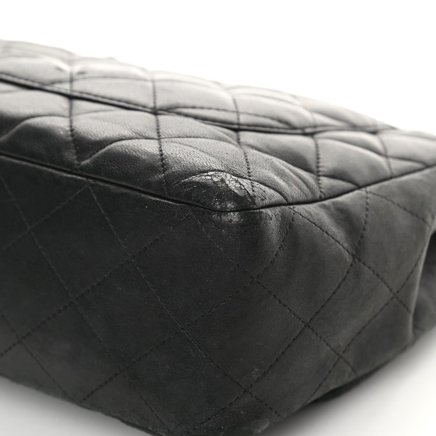 Lambskin Quilted Jumbo Single Flap Black