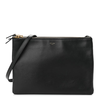 Celine Lambskin Large Trio Crossbody Bag Black 1 of 13