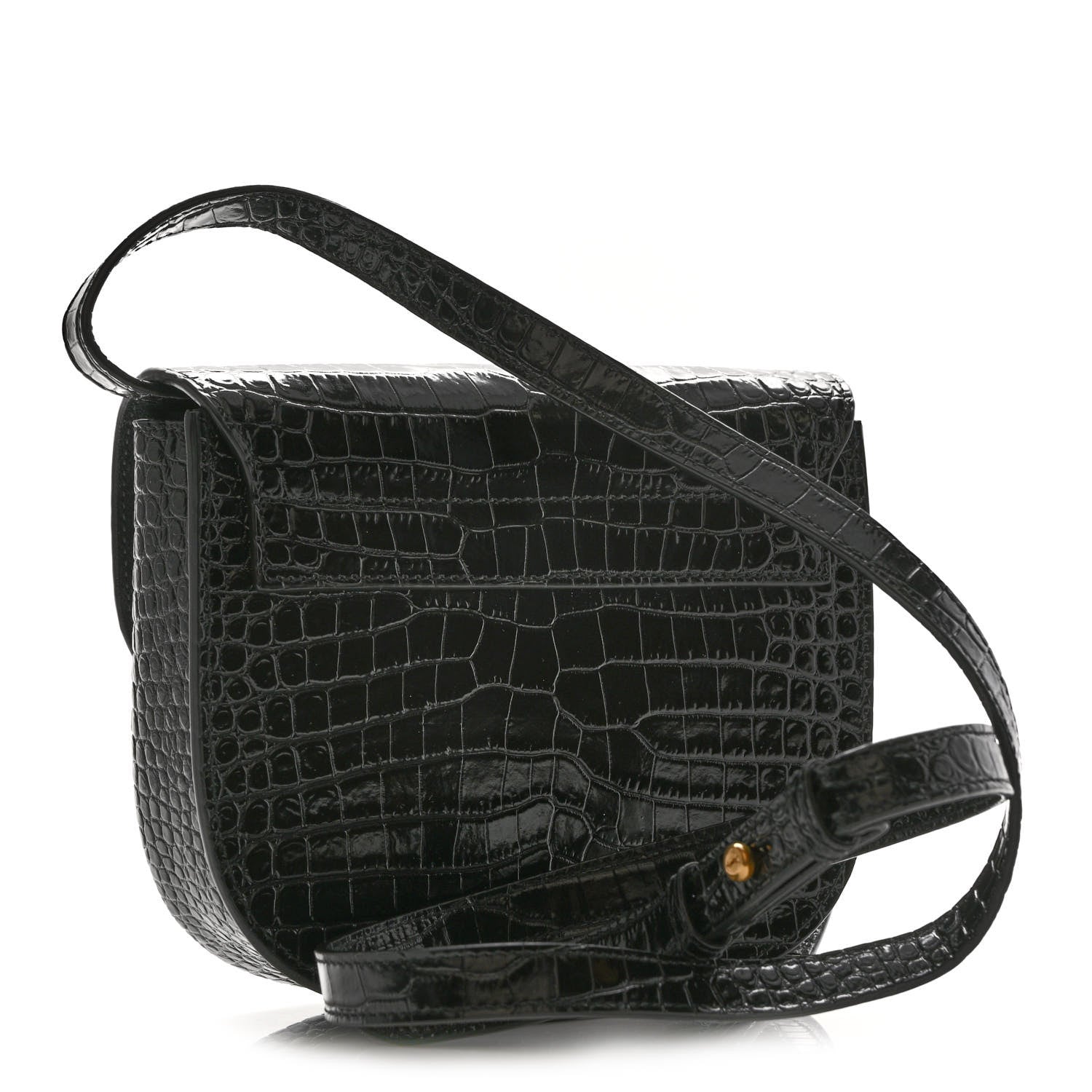 Saint Laurent Crocodile Embossed Calfskin Small Kaia Satchel Black 3 of 9