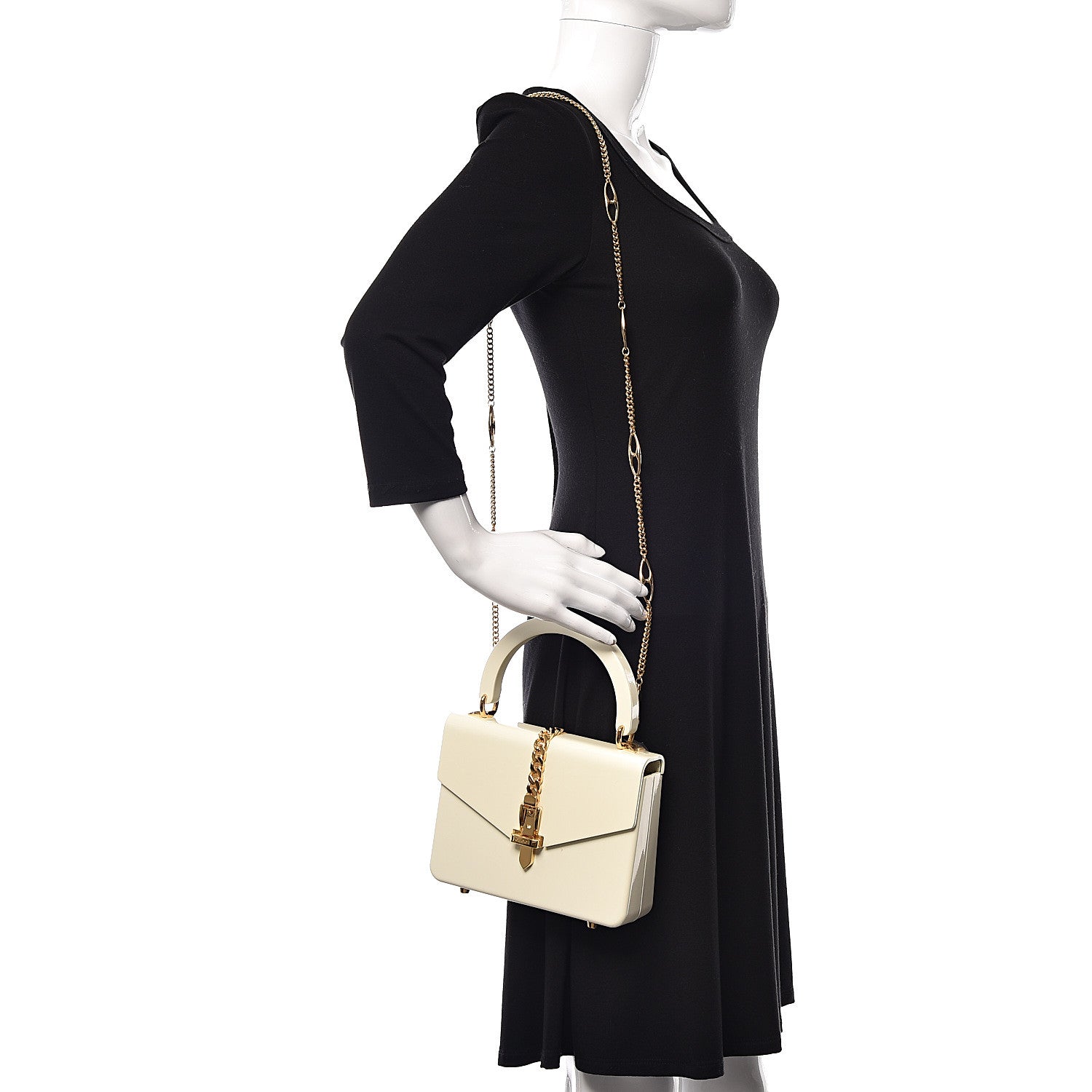 Gucci Plexiglass Mini Sylvie 1969 Top Handle Bag Ivory 2 of 11