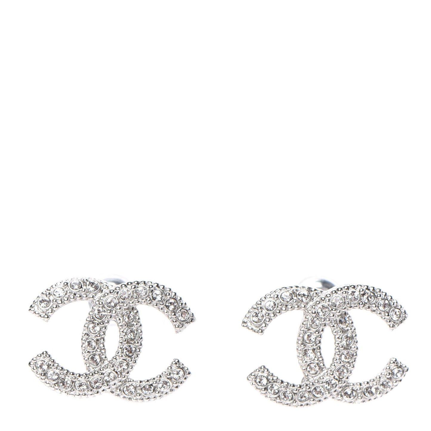 Crystal CC Earrings Silver