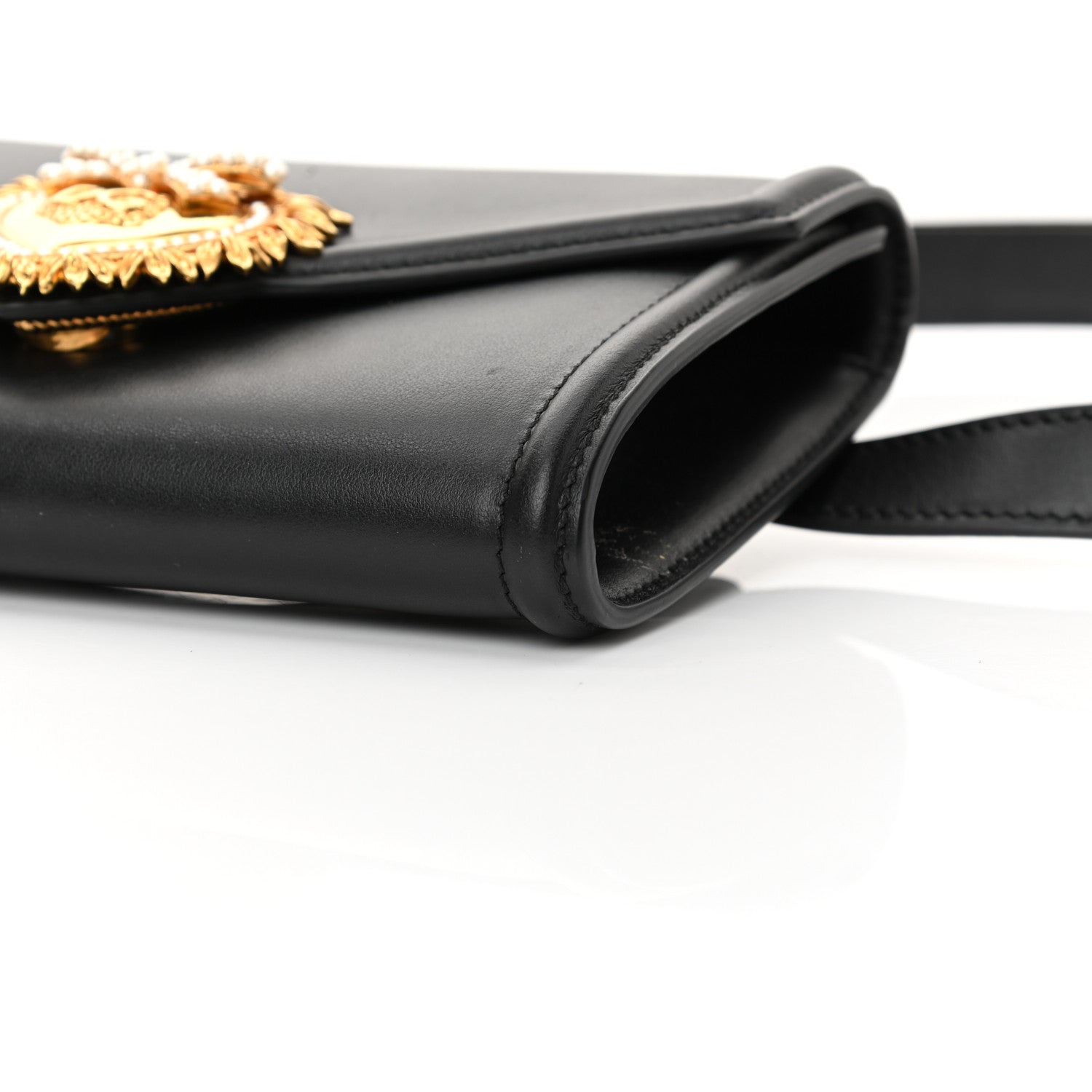 Dolce & Gabbana Agnello Vitello Devotion Belt Bag Black 9 of 11
