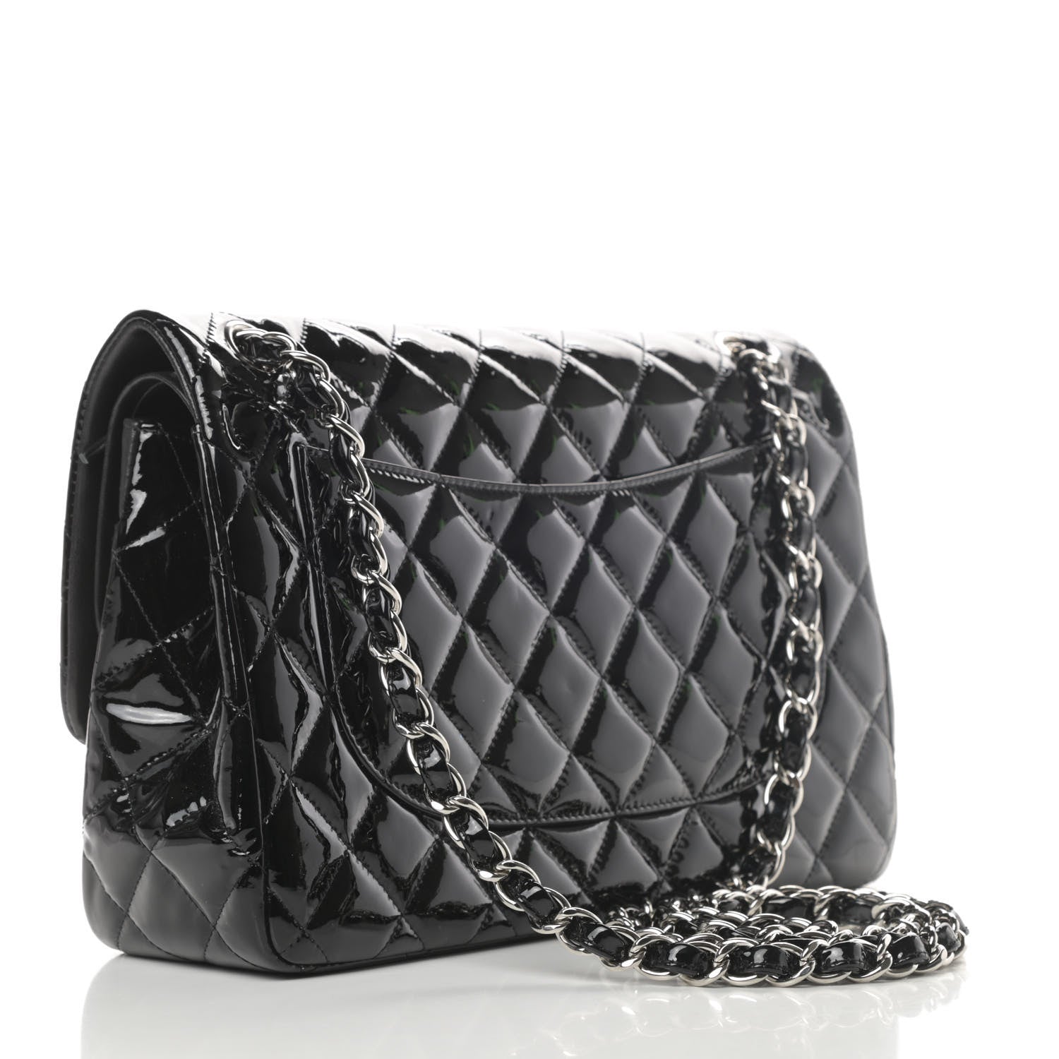 Chanel Patent Quilted Jumbo Double Flap Black 3 of 15