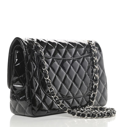 Chanel Patent Quilted Jumbo Double Flap Black 3 of 15