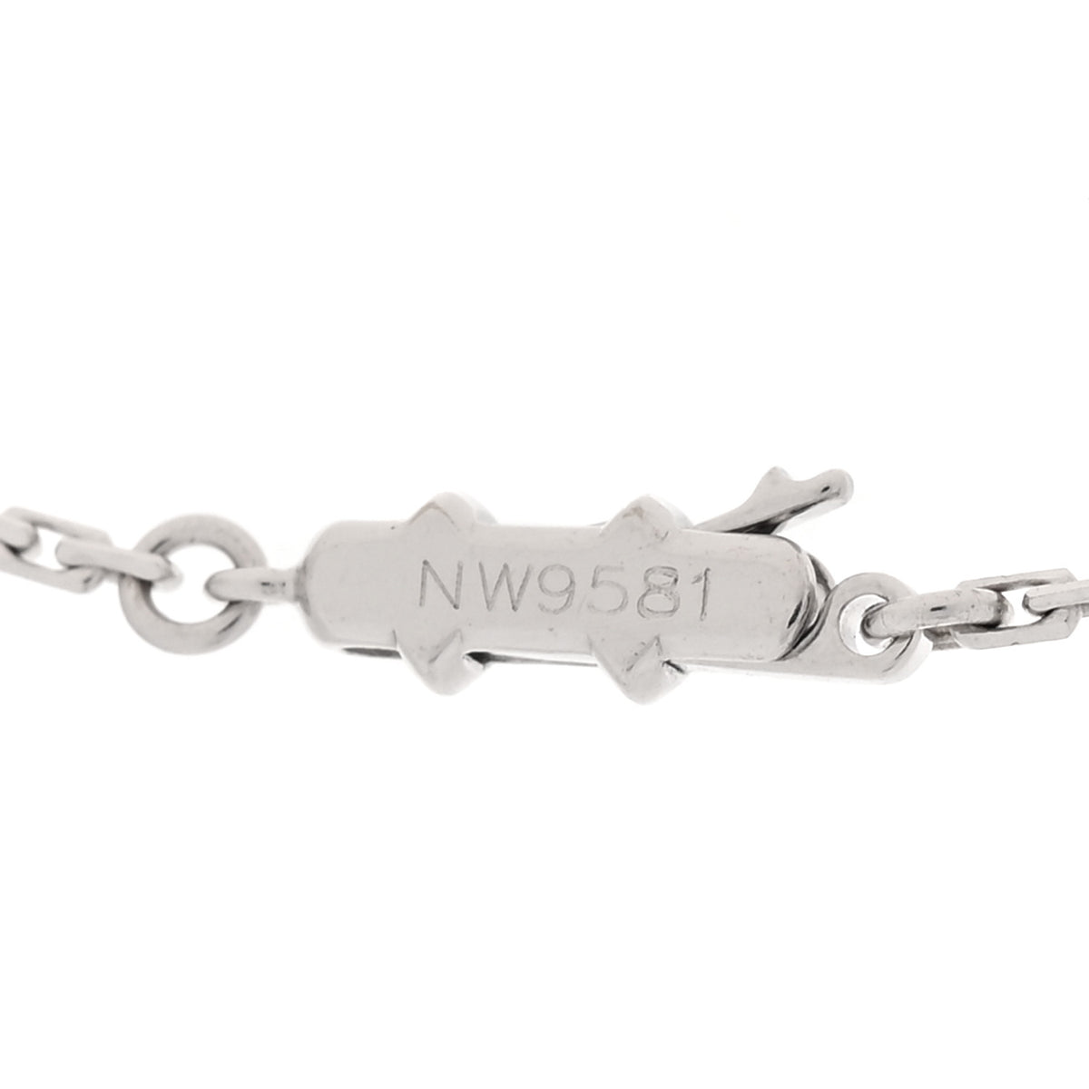 18K White Gold Diamond LOVE Drop Necklace